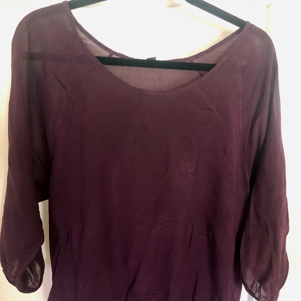 James Perse Plum Viscose Blouse (Size 0)